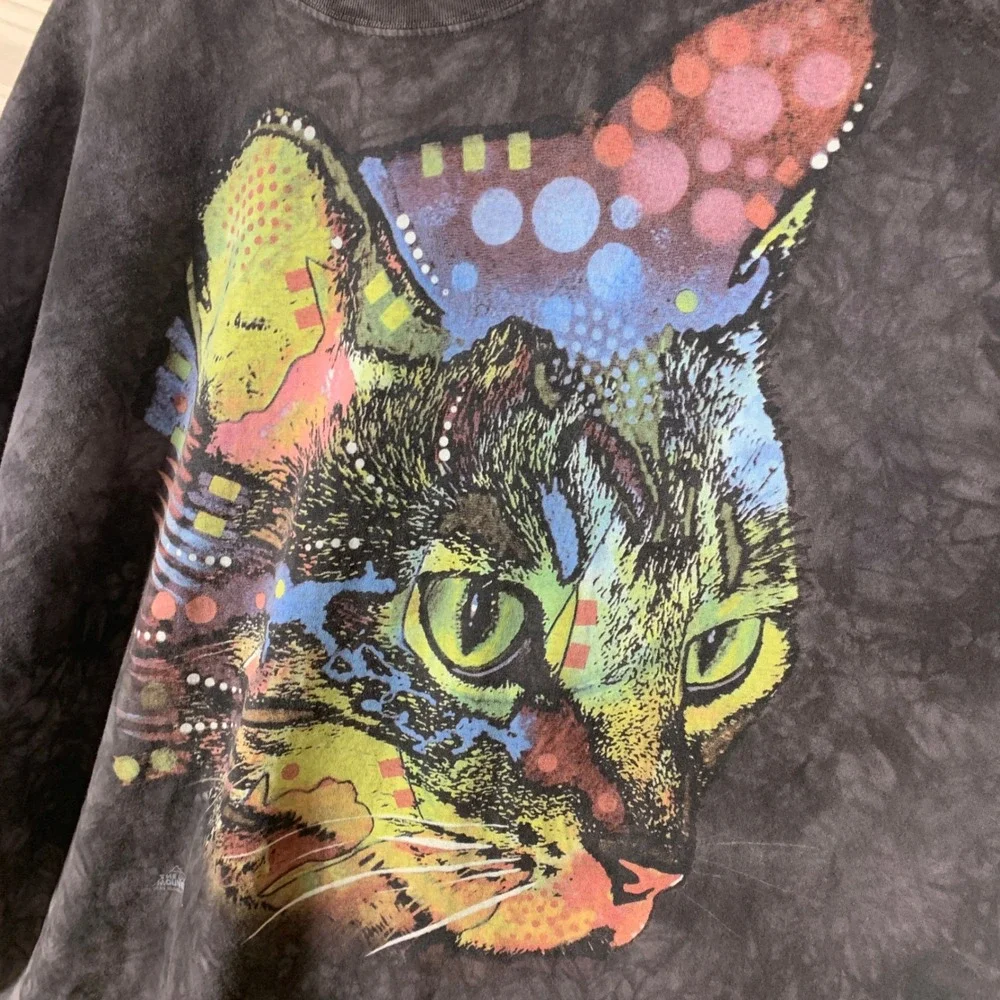 The Mountain Shirt Men 5XL Brown Tie Dye Dean Russo Cat Graphic Art 2014 USA - Picture 2 of 7